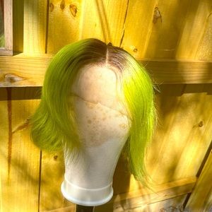 Brand new human hair 10 inch apple green bob brand new